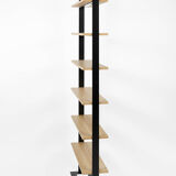 Severin shelf 2 oak and matte black steel