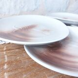 6 vintage St Amand plates, embossed ox head, for barbecue steak meat