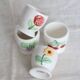 4 vintage Afibel porcelain egg cups - Barbotine decor