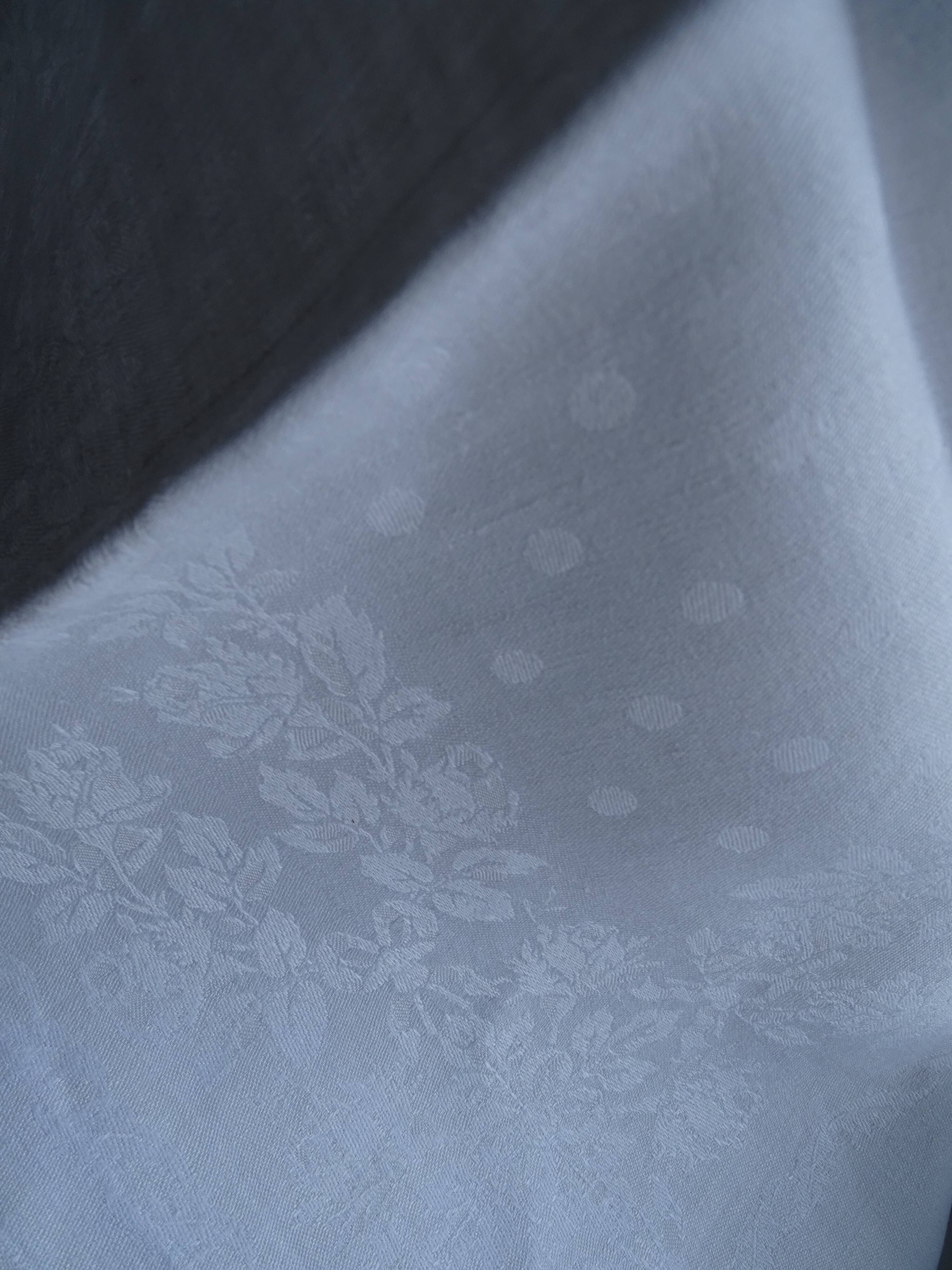 10 old embroidered napkins with L.J monogrammed damask cotton