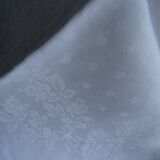 10 old embroidered napkins with L.J monogrammed damask cotton