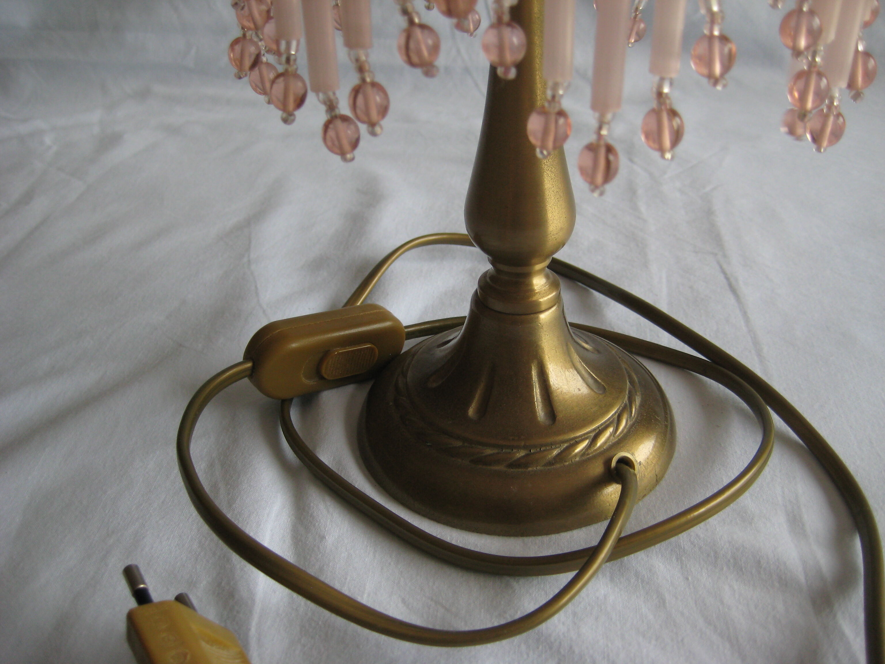 Brass bedside lamp with tassel