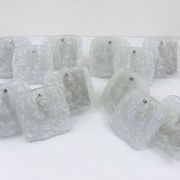 Up to 4 modern wall sconces Kalmar Vienna with frosted glass panels from the 1960s.