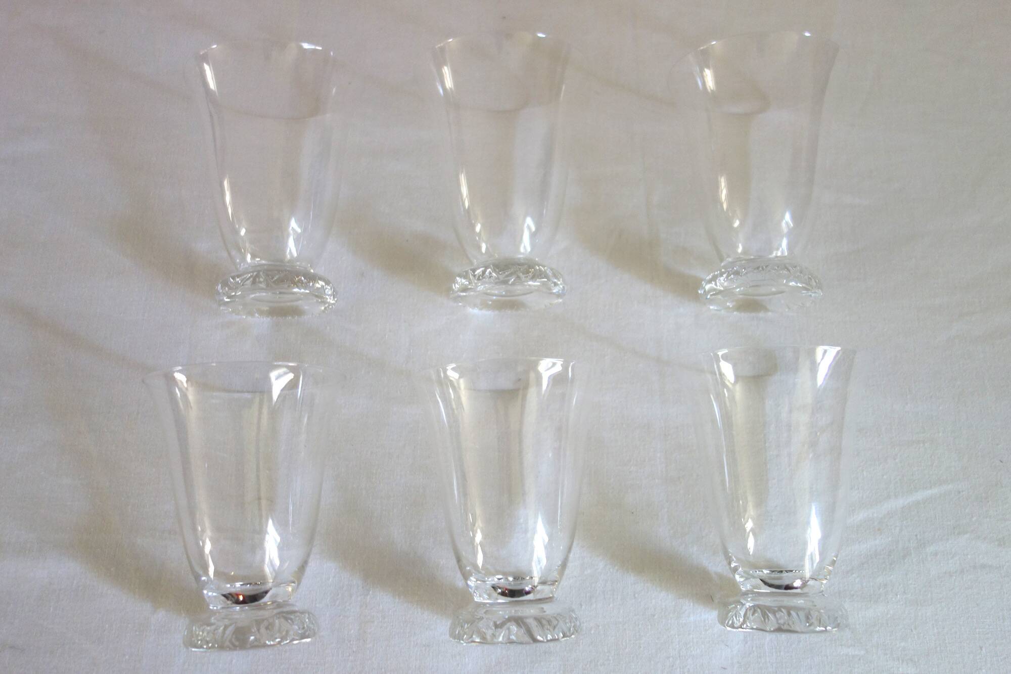 6 verres à eau Daum modèle Kim milieu XXème
