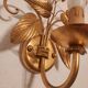 Shabby Wandlampe vergoldet Blattgold Kristallelemente Hollywood Regency 70s