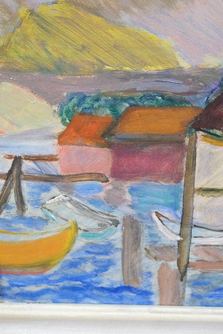 Ragnvald Magnusson, Swedish Modern Landscape, 1960, Oil on Panel, Framed