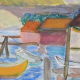 Ragnvald Magnusson, Swedish Modern Landscape, 1960, Oil on Panel, Framed