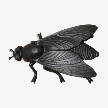 Vintage ashtray fly bulging matte black very good condition