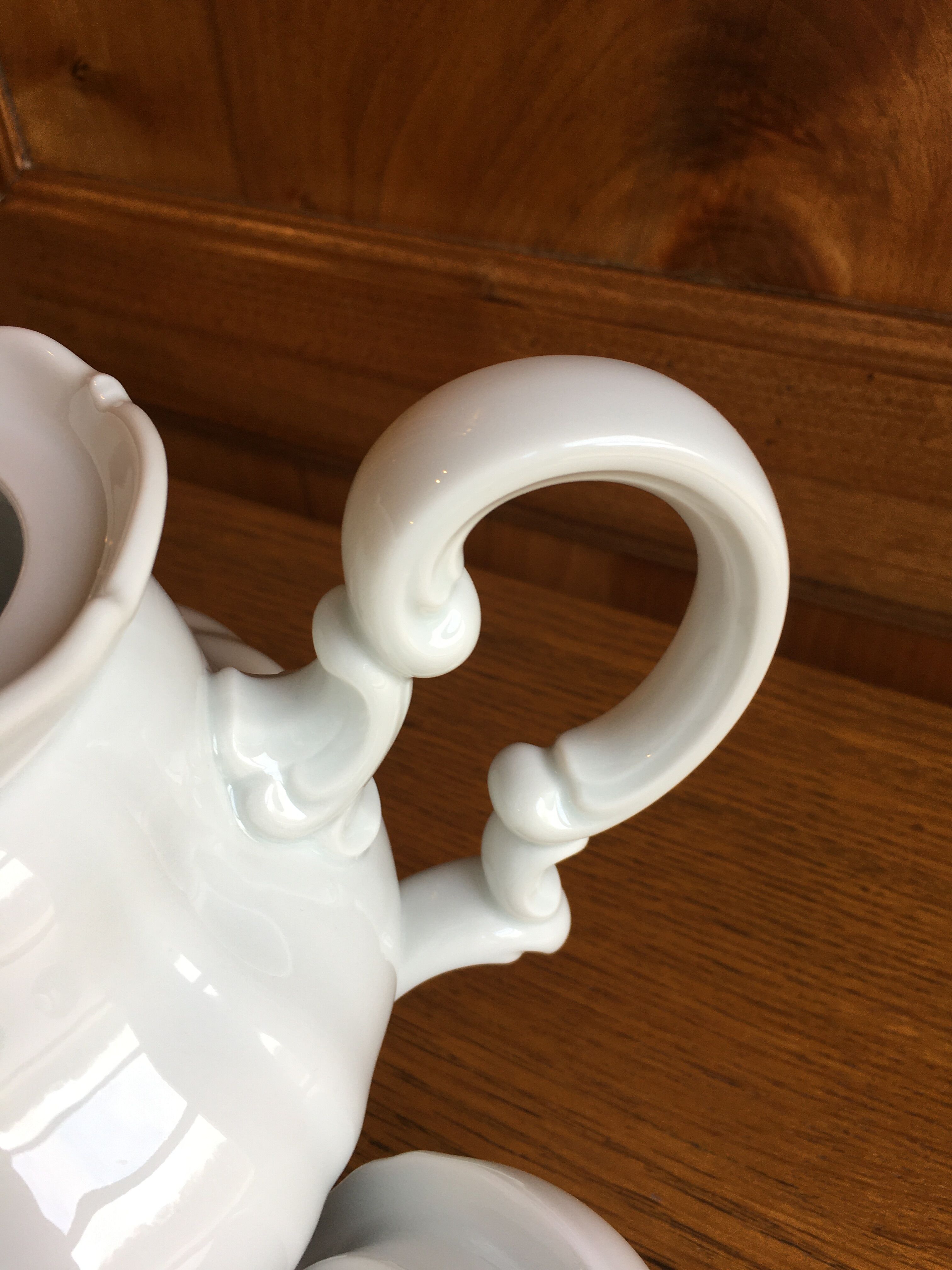 White porcelain teapot