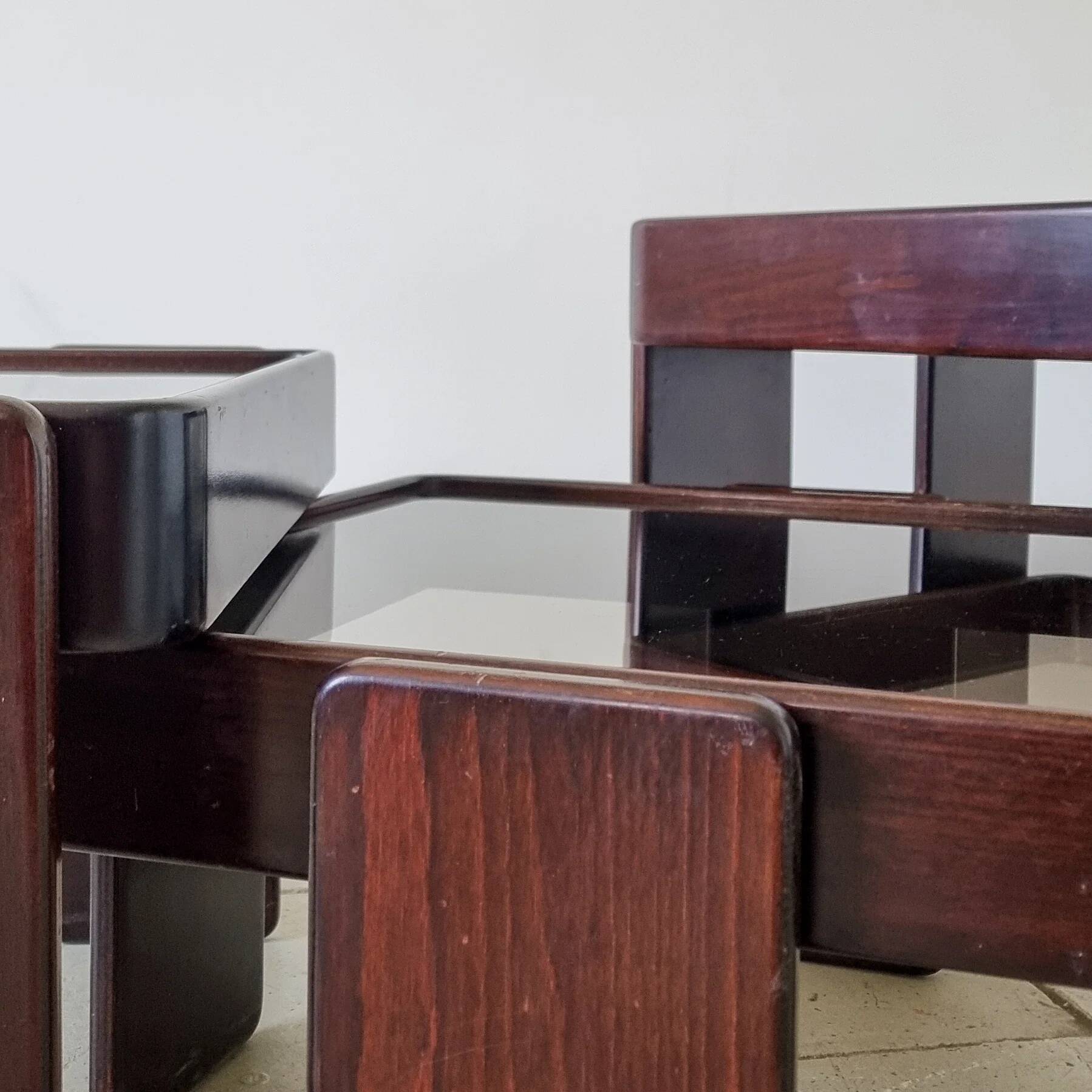 Stackable nesting tables by Gianfranco Frattini for Cassina (set of 3)