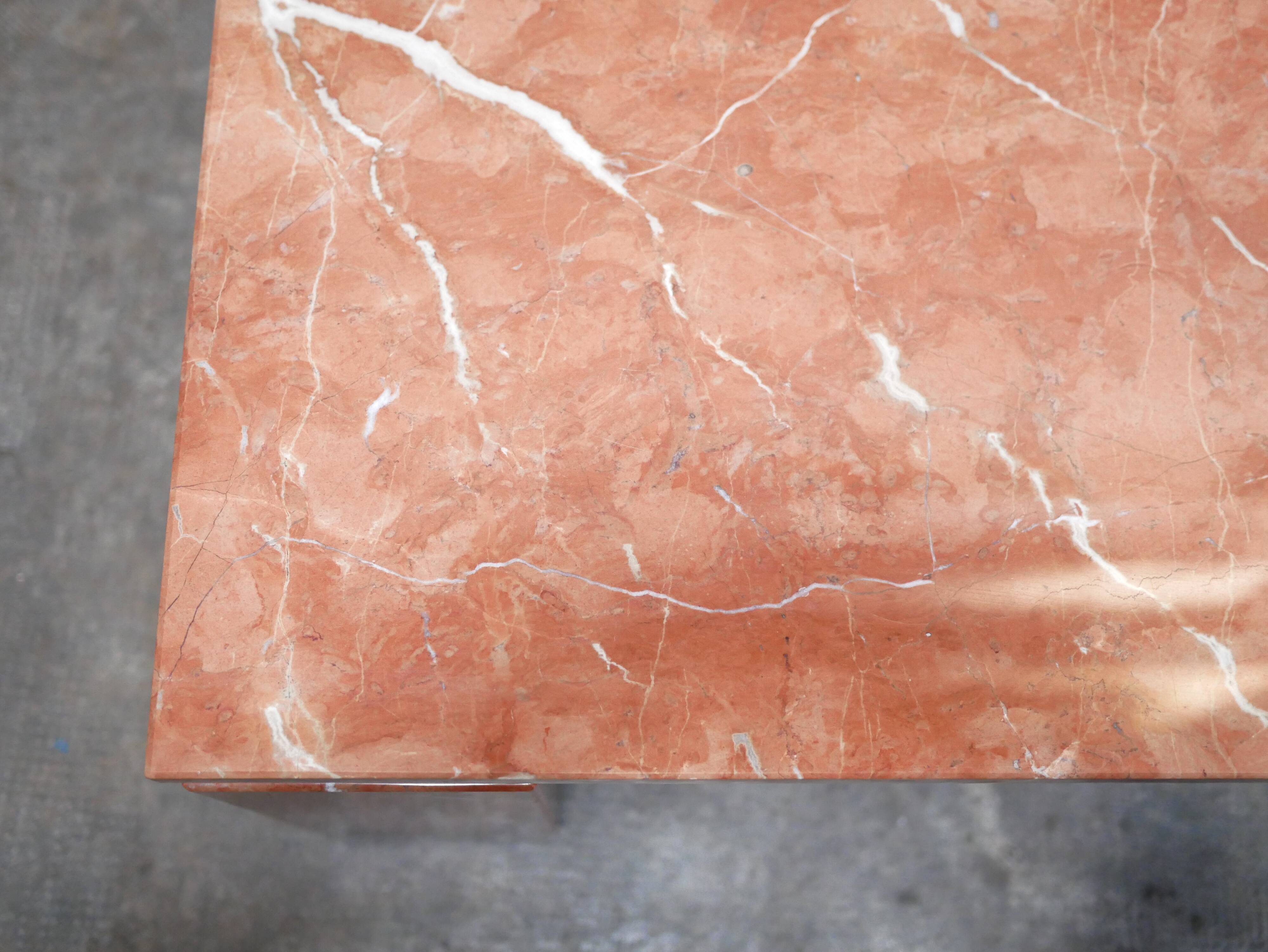 Vintage terracotta marble coffee table