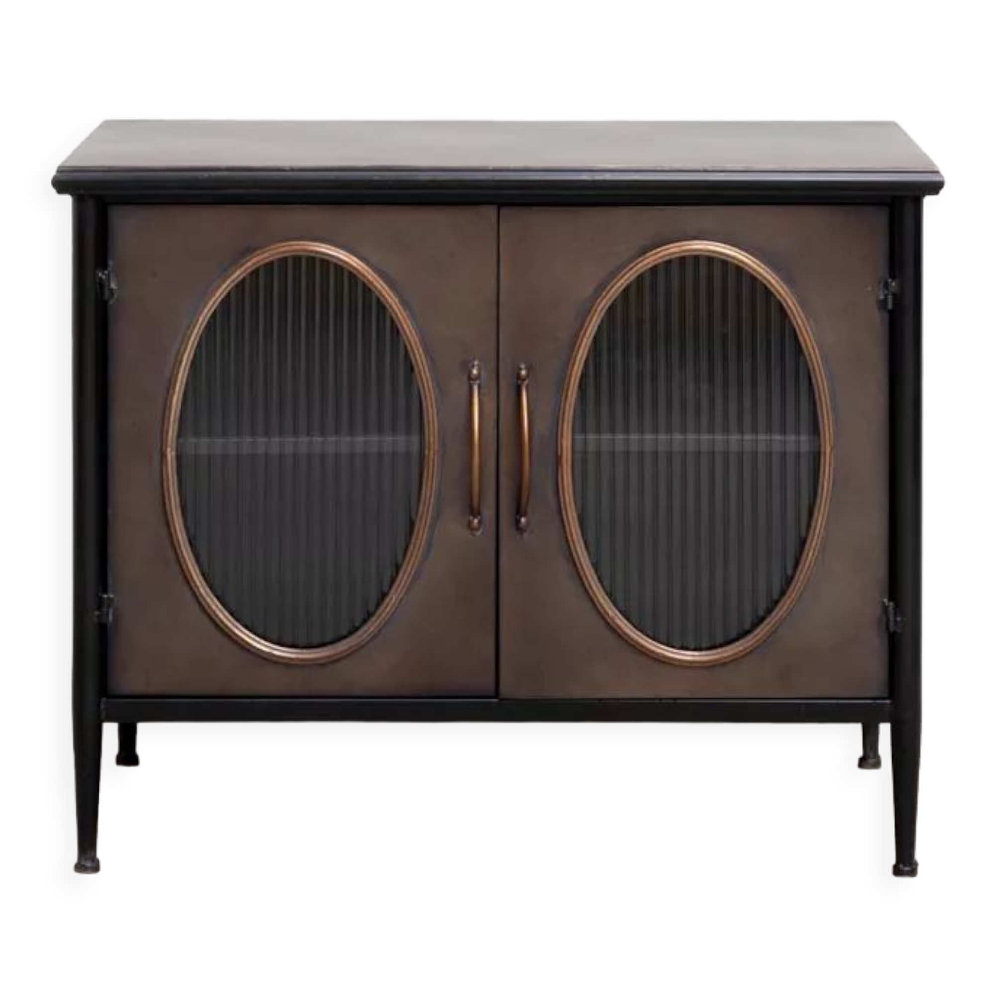 Metal sideboard two glass doors