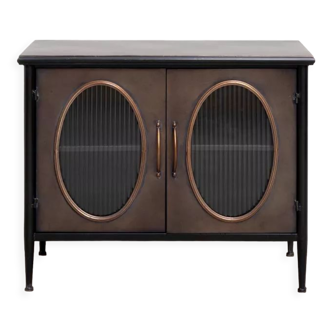 Metal sideboard two glass doors