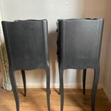 Pair of bedside tables style Louis XV black