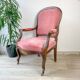 Louis Philippe armchair in pink velvet