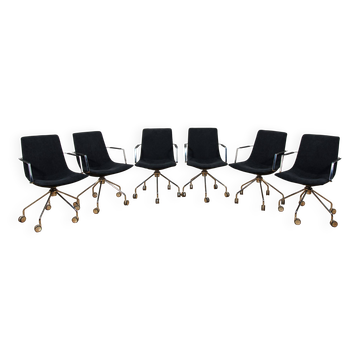 Mid-Century Conference Chairs "Comet" by Gunilla Allard for Lammhults, Sweden, 1990s, Set of 6