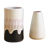 Duo of small ceramic vases