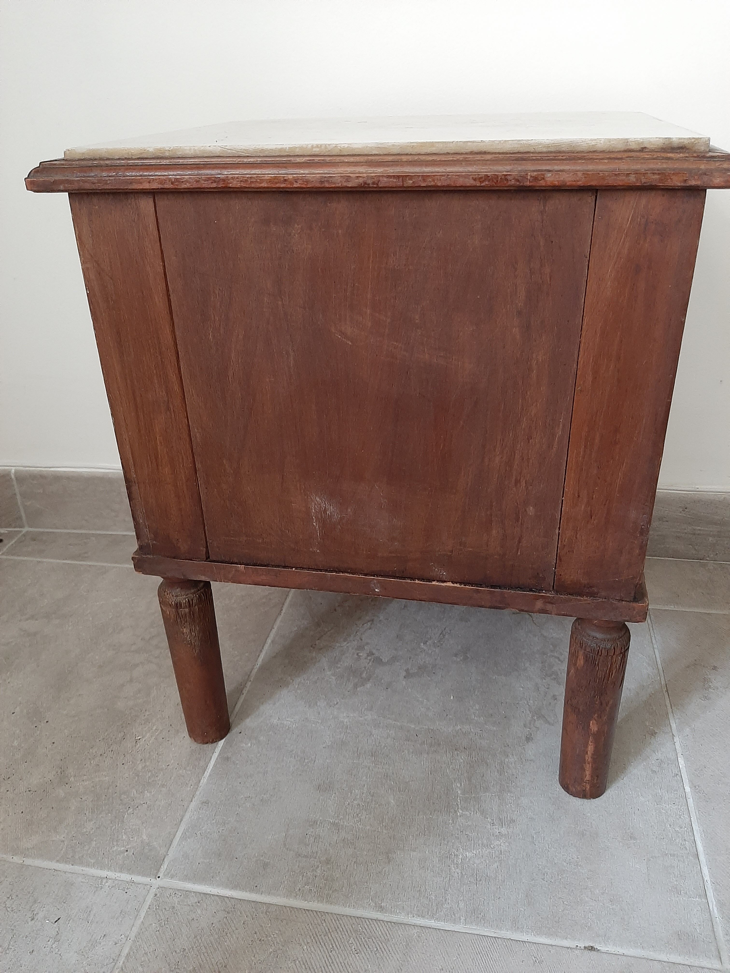 Wooden and marble bedside