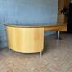 Large desk design in oak and smoked glass - 1990s