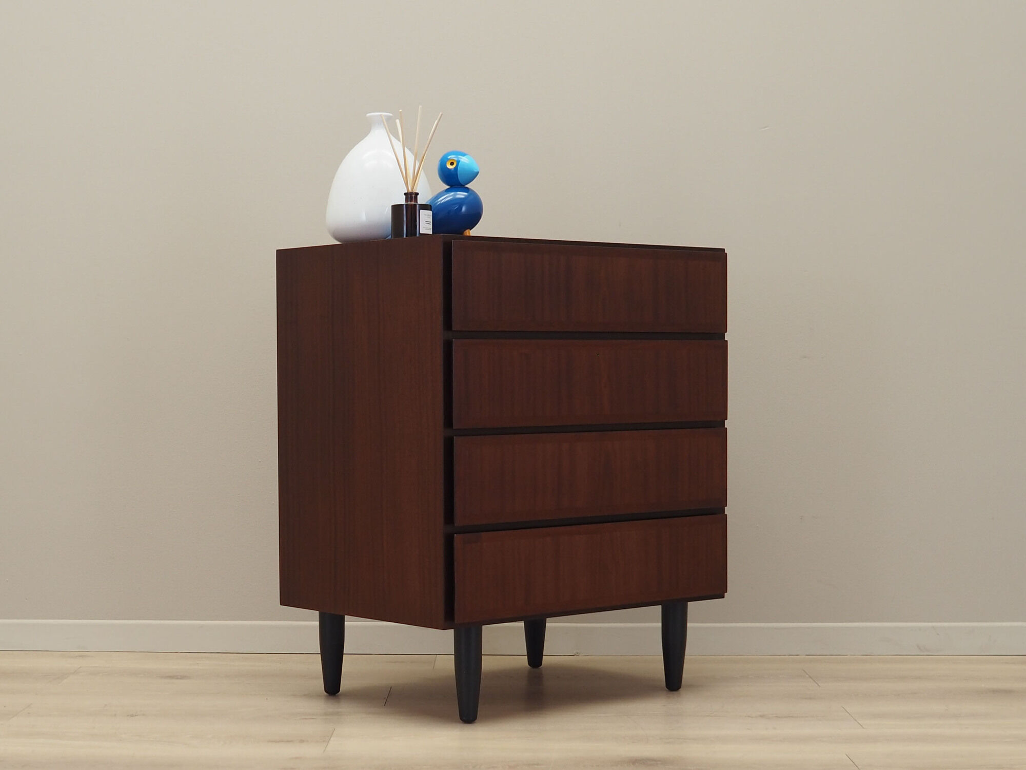 Mahogany chest of drawers, Danish design, 1970s, manufacture Omann Jun