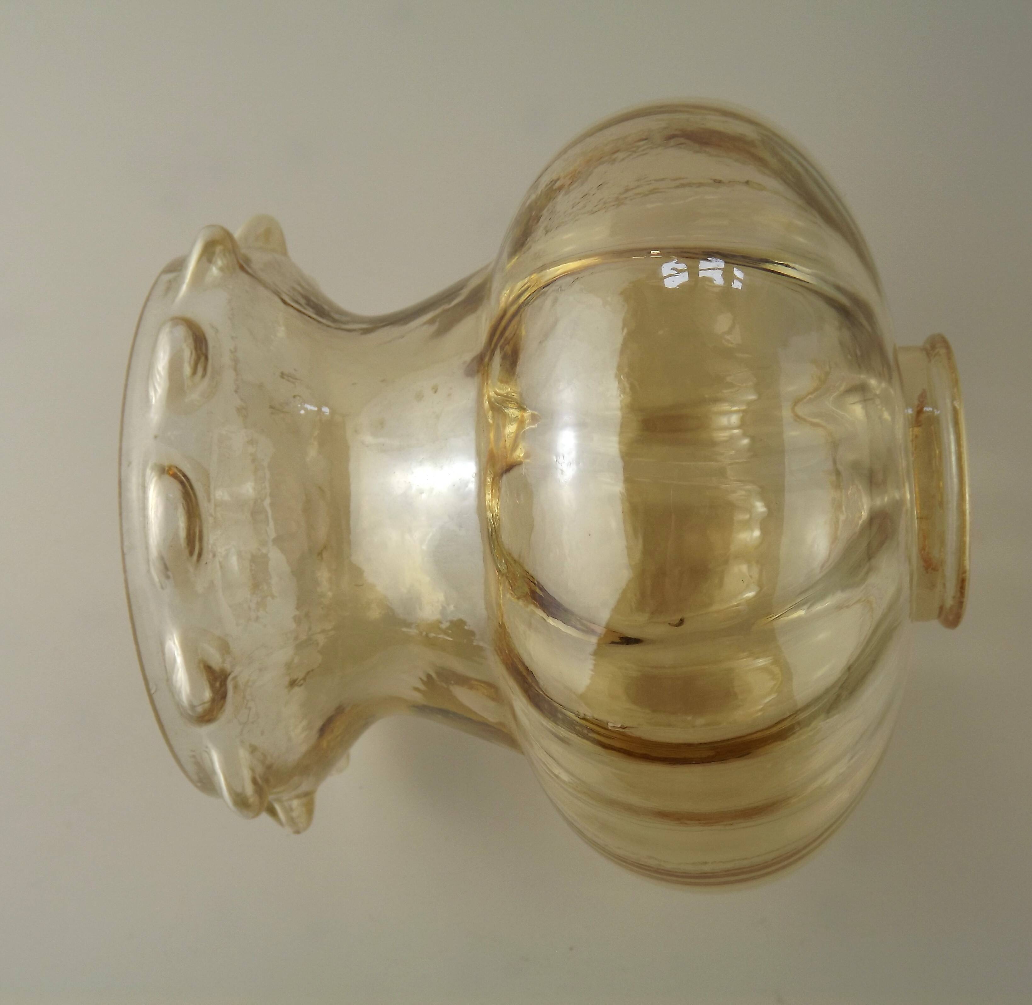 Matching Pair Mid Century Amber Glass Bubble Glass Replacement Shades 5593