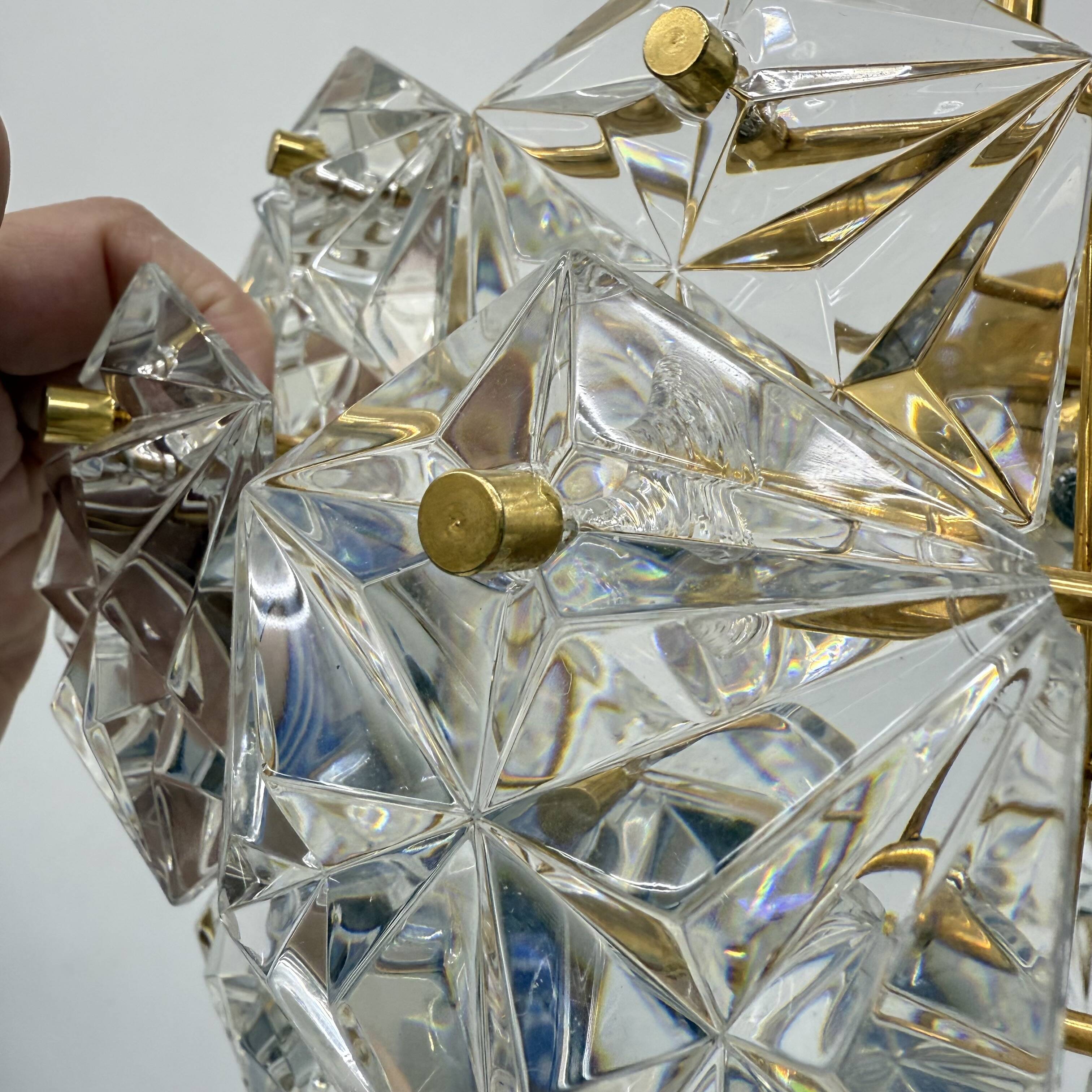 Kinkeldy chandelier with crystal , 1970s