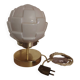 Cubical opaline rose Art Deco lamp on a stem