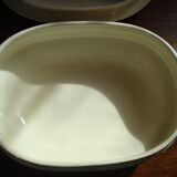 Brush holder and soap holder hamage nord, art nouveau, floral décor edging gold.