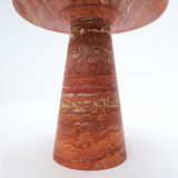 Pair of Contemporary Italian Red Travertine Side Tables
