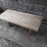 Brutalist solid oak coffee table