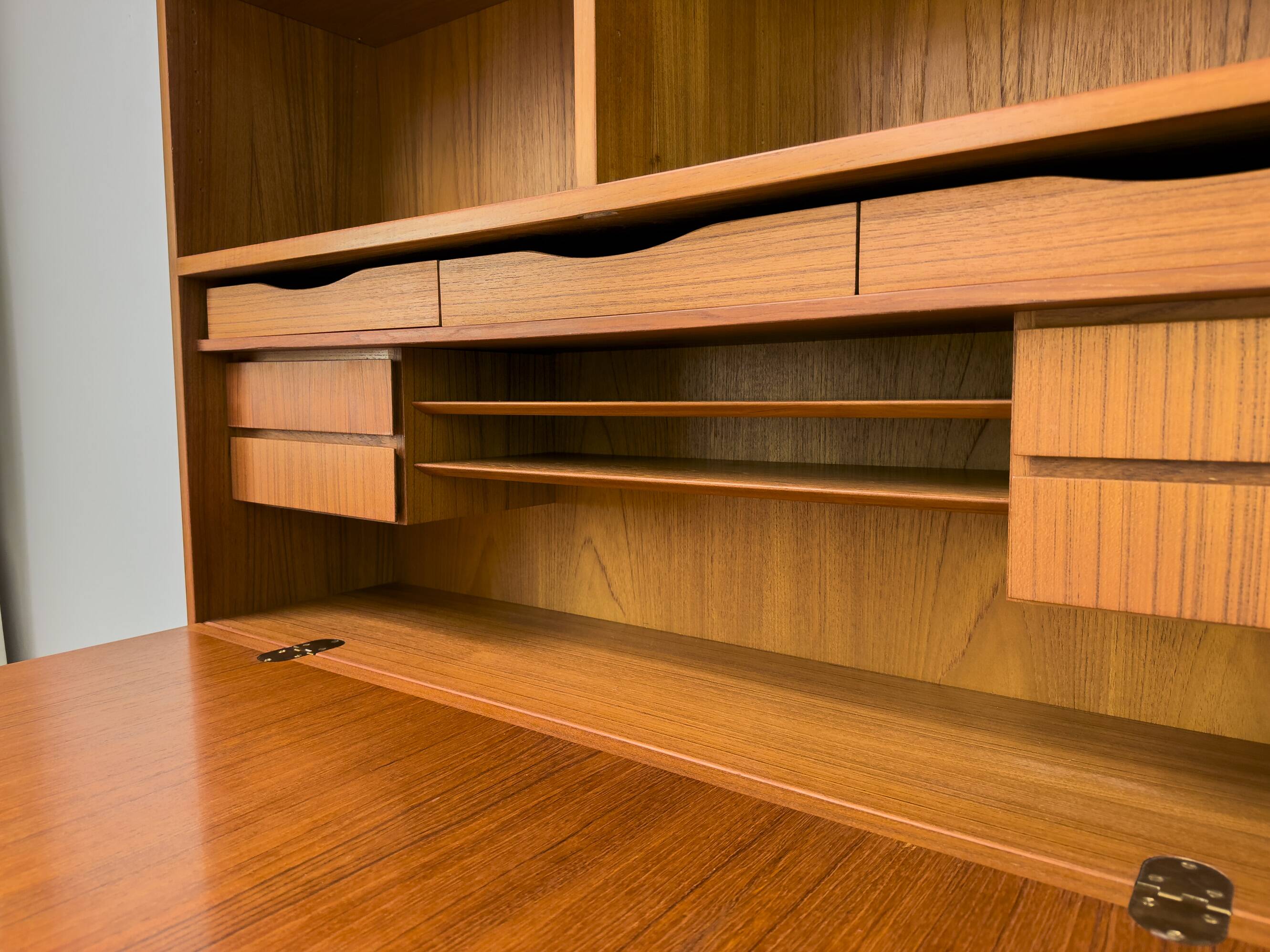 Vintage Teak Bookcase with Desk from Omann Jun, 1960s