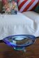 Vintage Scandinavian blue glass bowl