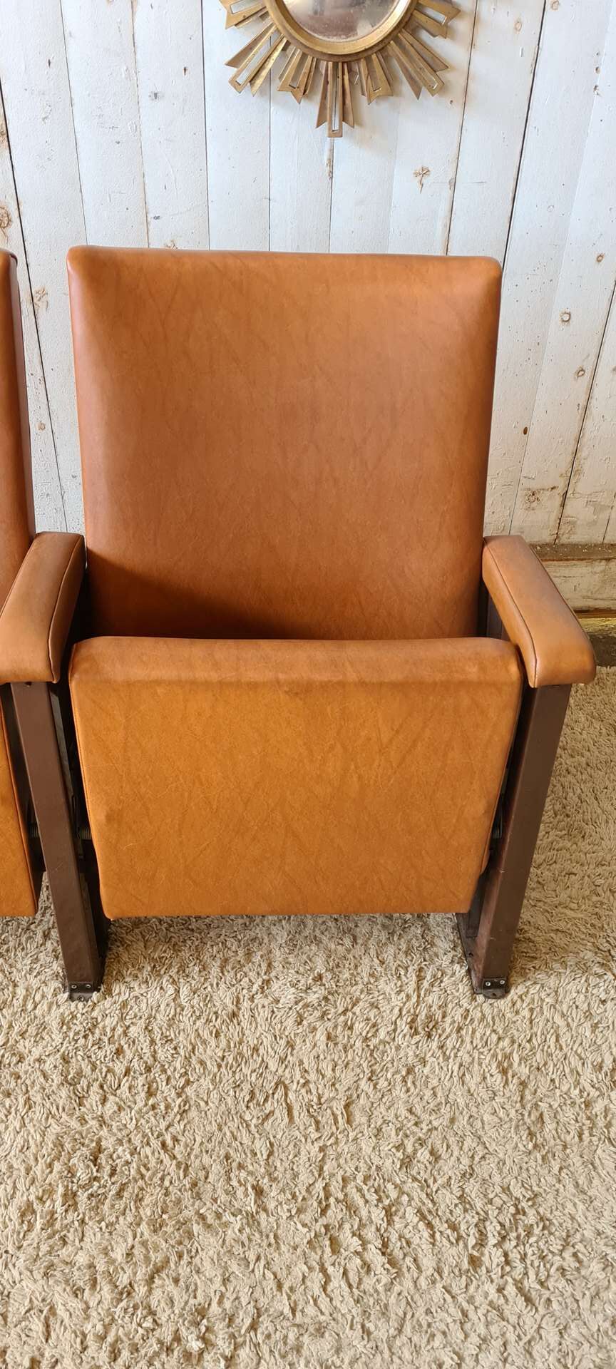 Pair of vintage cinema armchairs