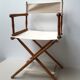 Former director's side chair in wood and canvas