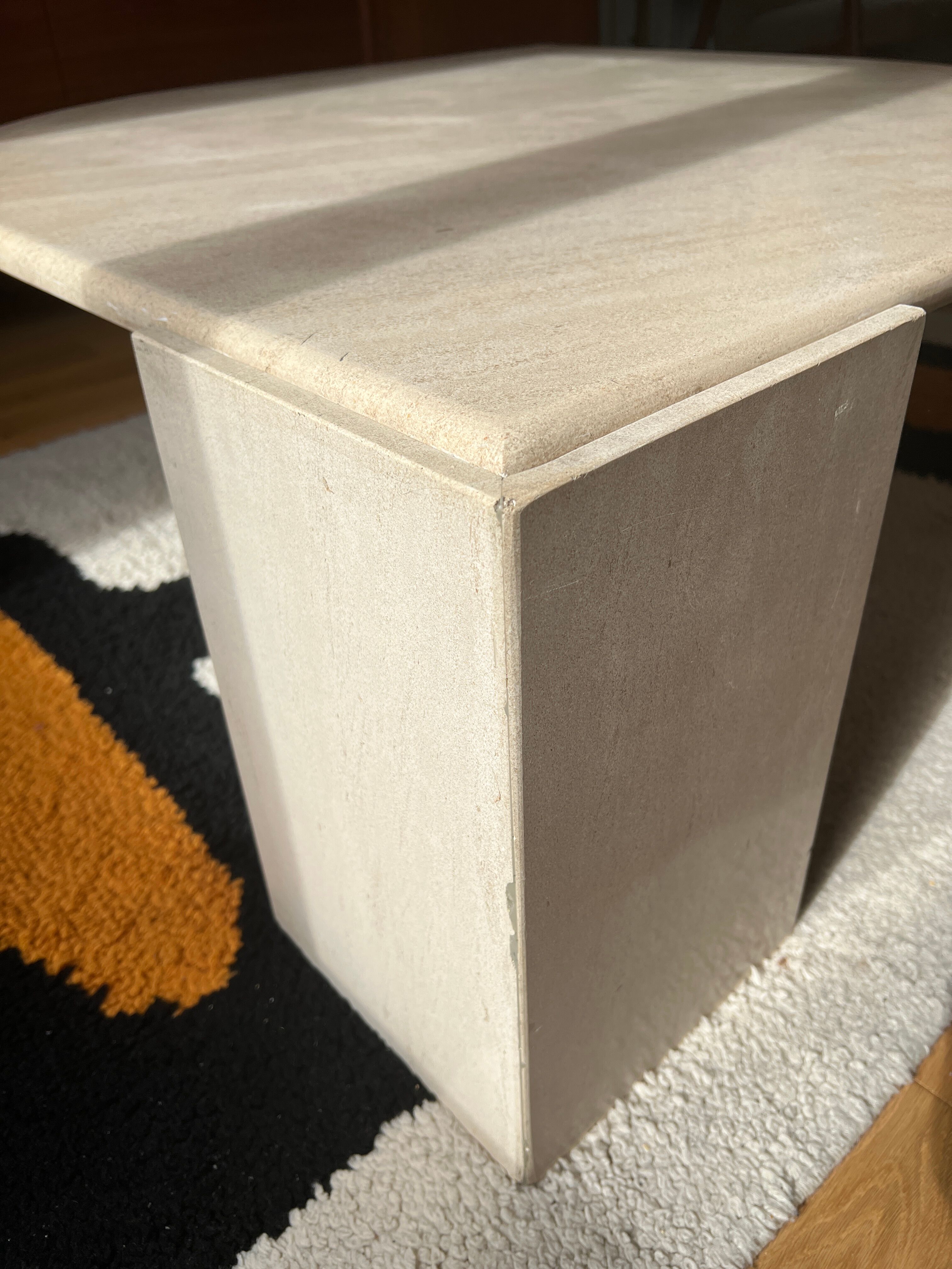 Travertine coffee table