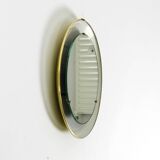 Rare round illuminated mid-century Hillebrand metal mirror from 1966