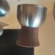 Polished stainless steel coquetiers - wooden feet