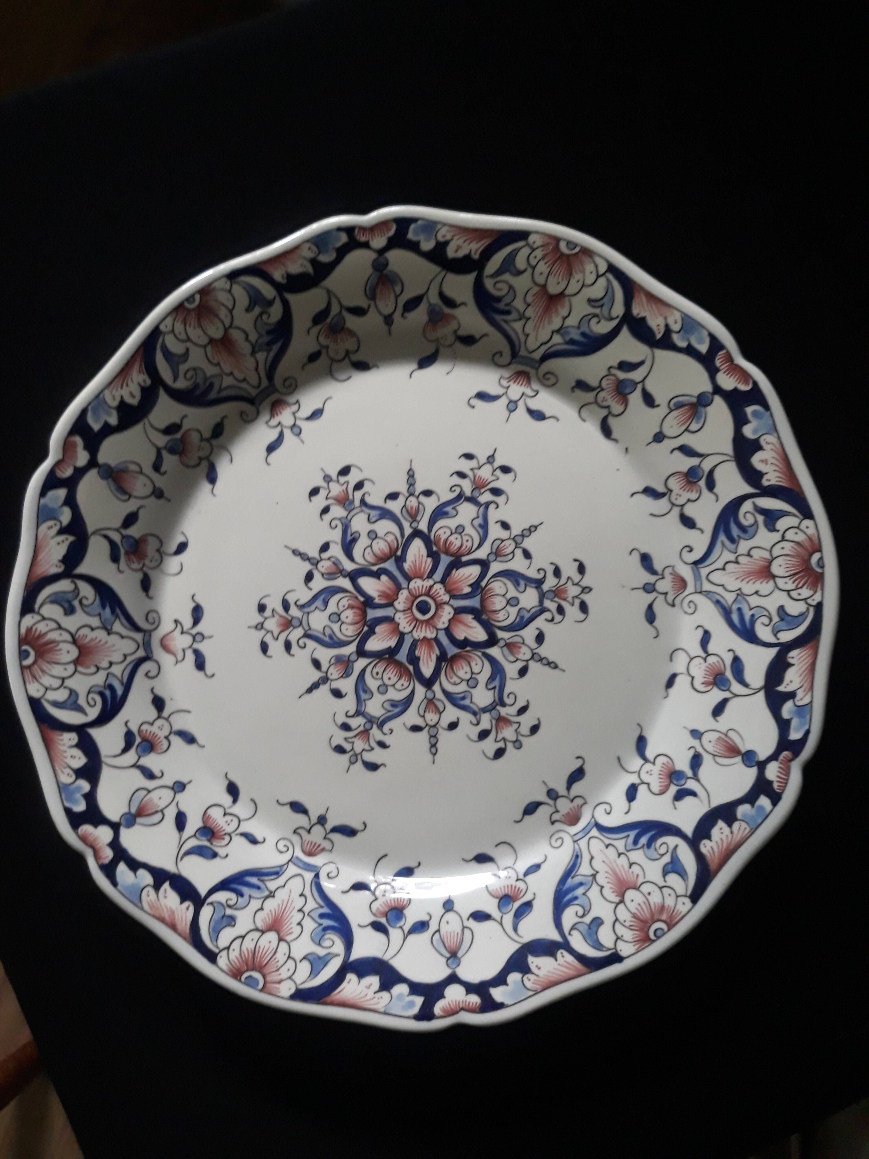 assiette de collection rouen signé r delarue fait main