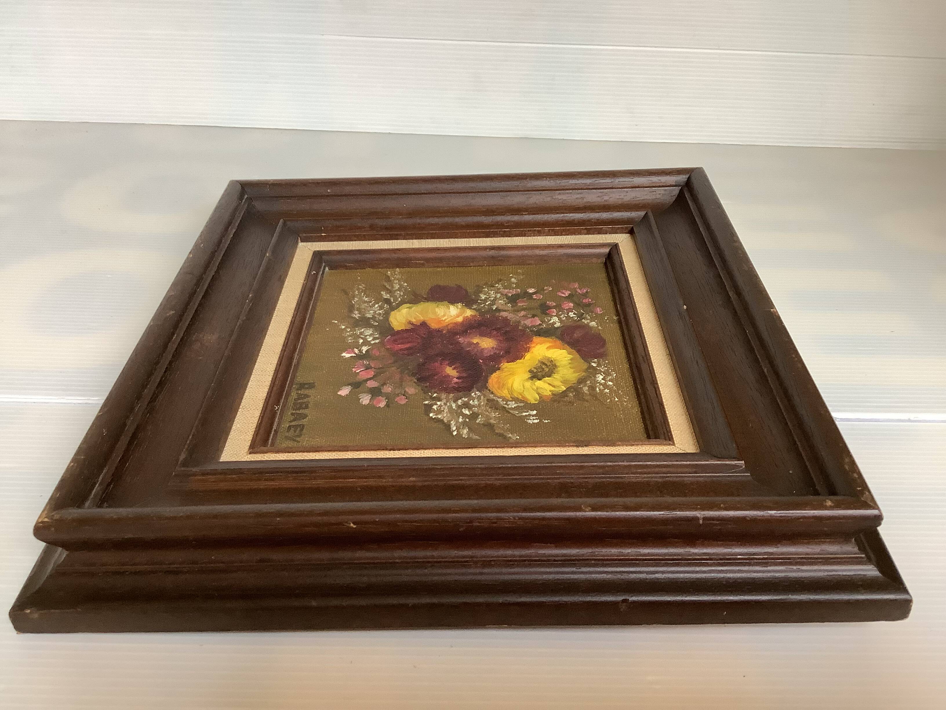 Bouquet of flowers oil on canvas painting Rabaey