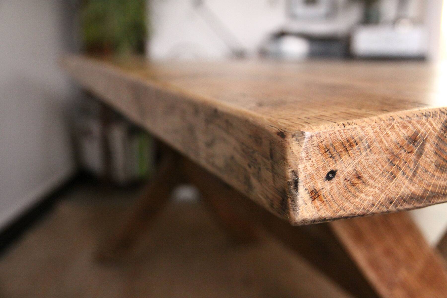 Solid wood farmhouse table