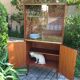 Buffet vaisselier vintage 1950 avec vitrine