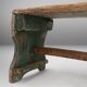 Industrial Green Wooden Stool, France, 1900s