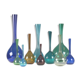 Set of 10 Scandinavian glass vases by Arthur Aercy for Gullaskuff, 1960s,