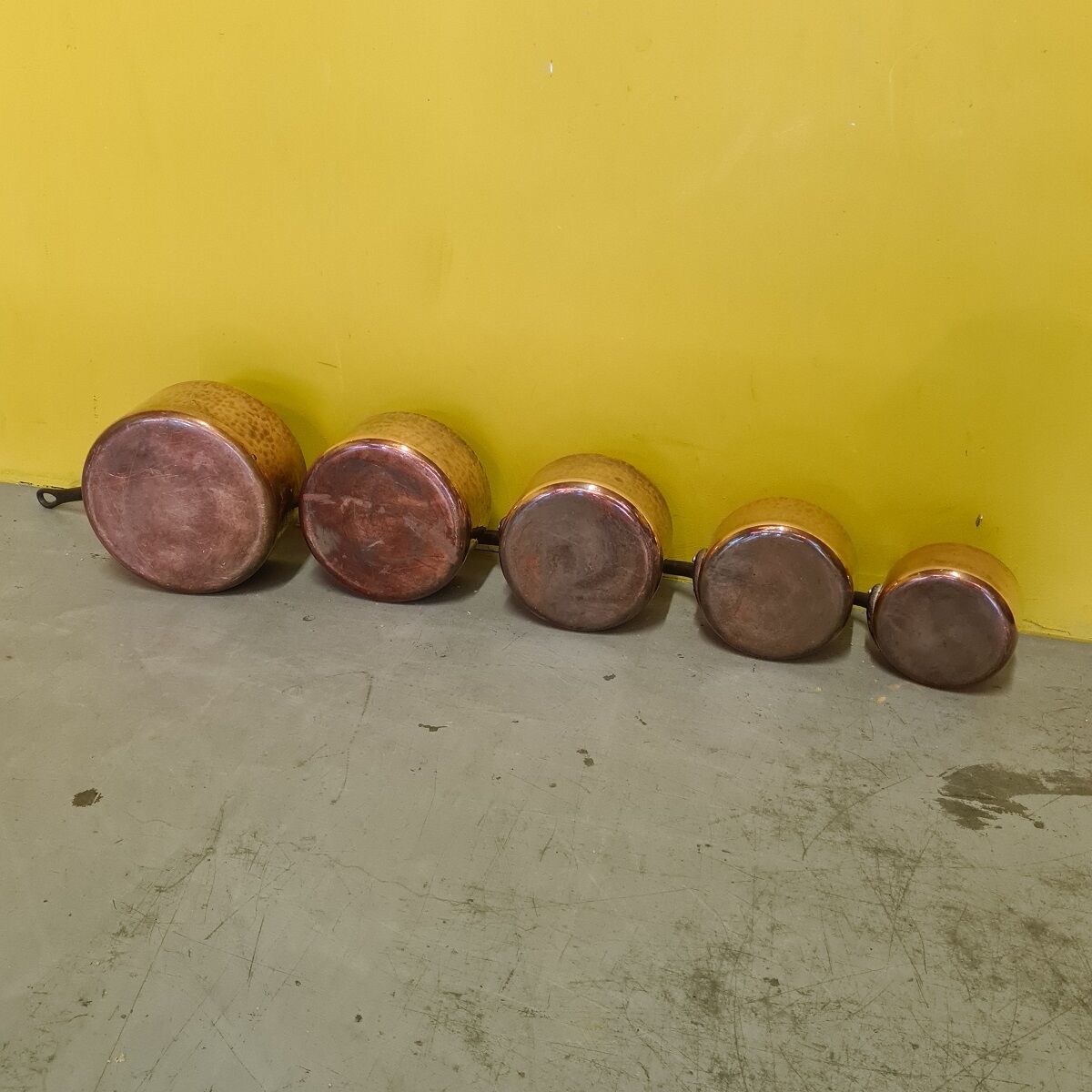 French 5 pieces copper cookware set 20th century