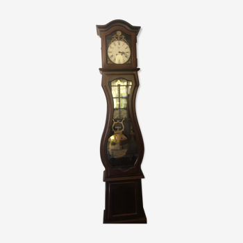 Comtoise walnut clock F Romanet Morbier 1871