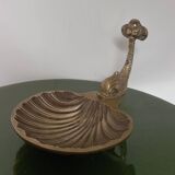 Brass shell wall soap dish, mid-20th century