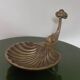 Brass shell wall soap dish, mid-20th century