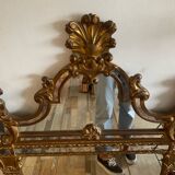 Antique mirror with gilded pediment from Maison Deknudt