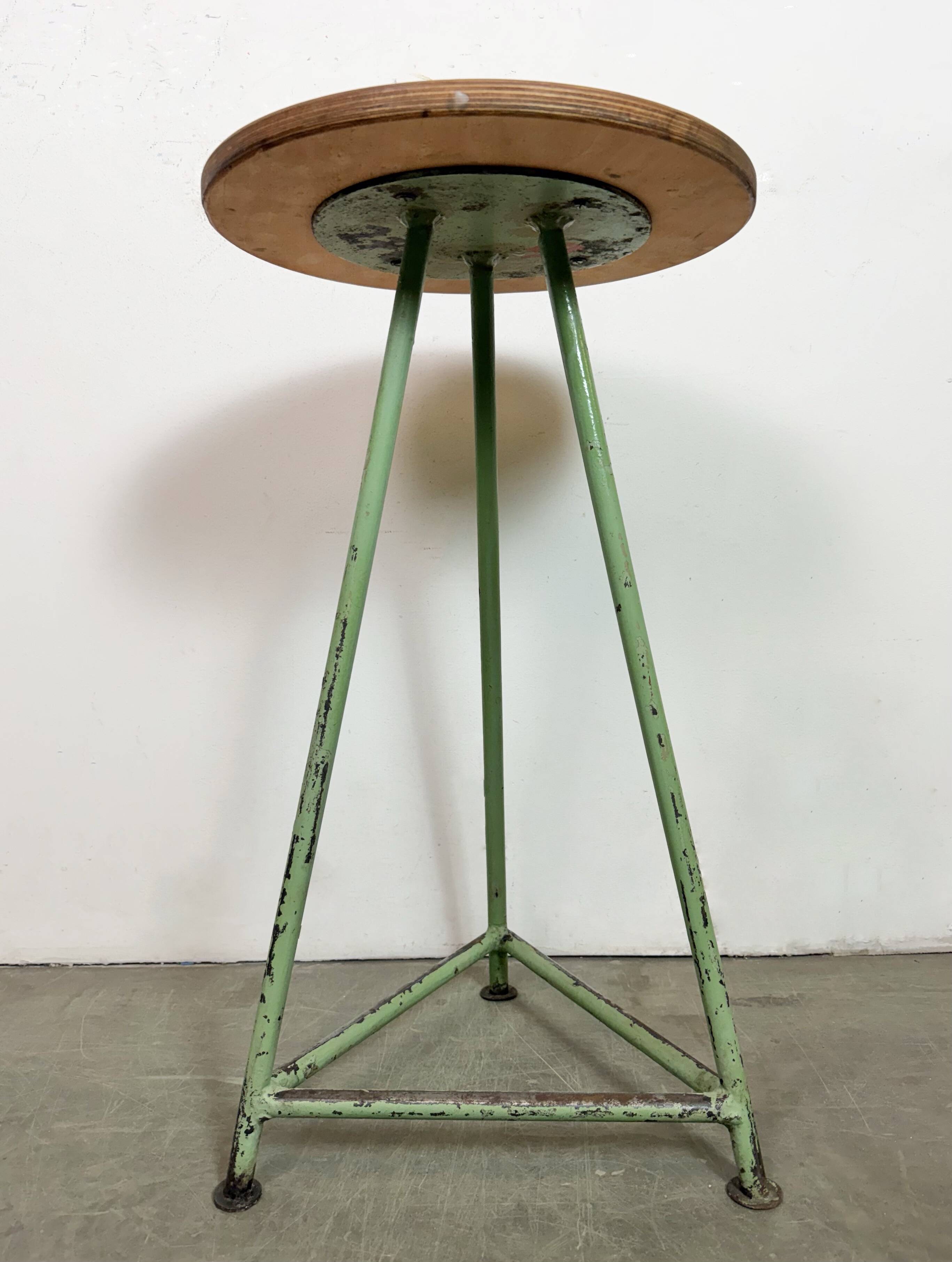 Green Industrial Workshop Stool, 1960s