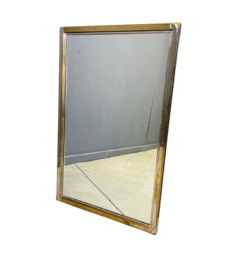 Vintage brass mirror by Belgochrom, 1970s